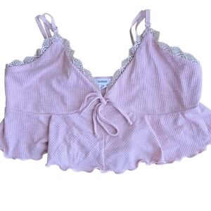 Garage Pink Babydoll tank halter crop top / bralette / camisole petite small PS